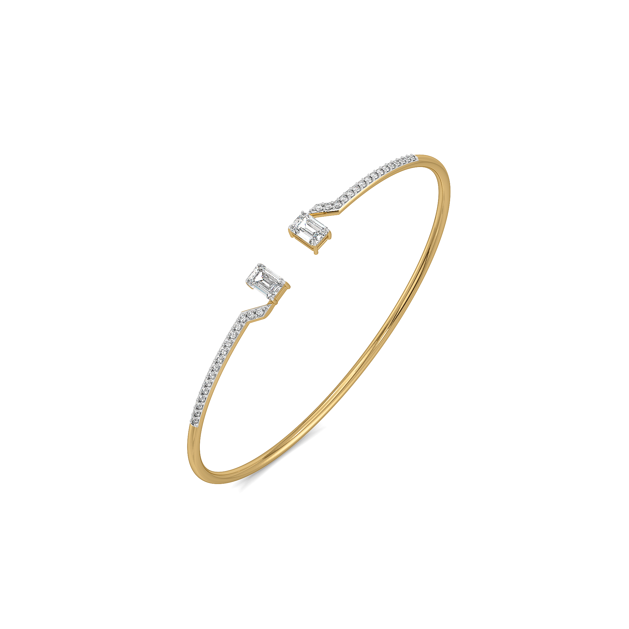 Forever Emerald - Pure Gold Lab Diamond Solitaire Bangle Main image