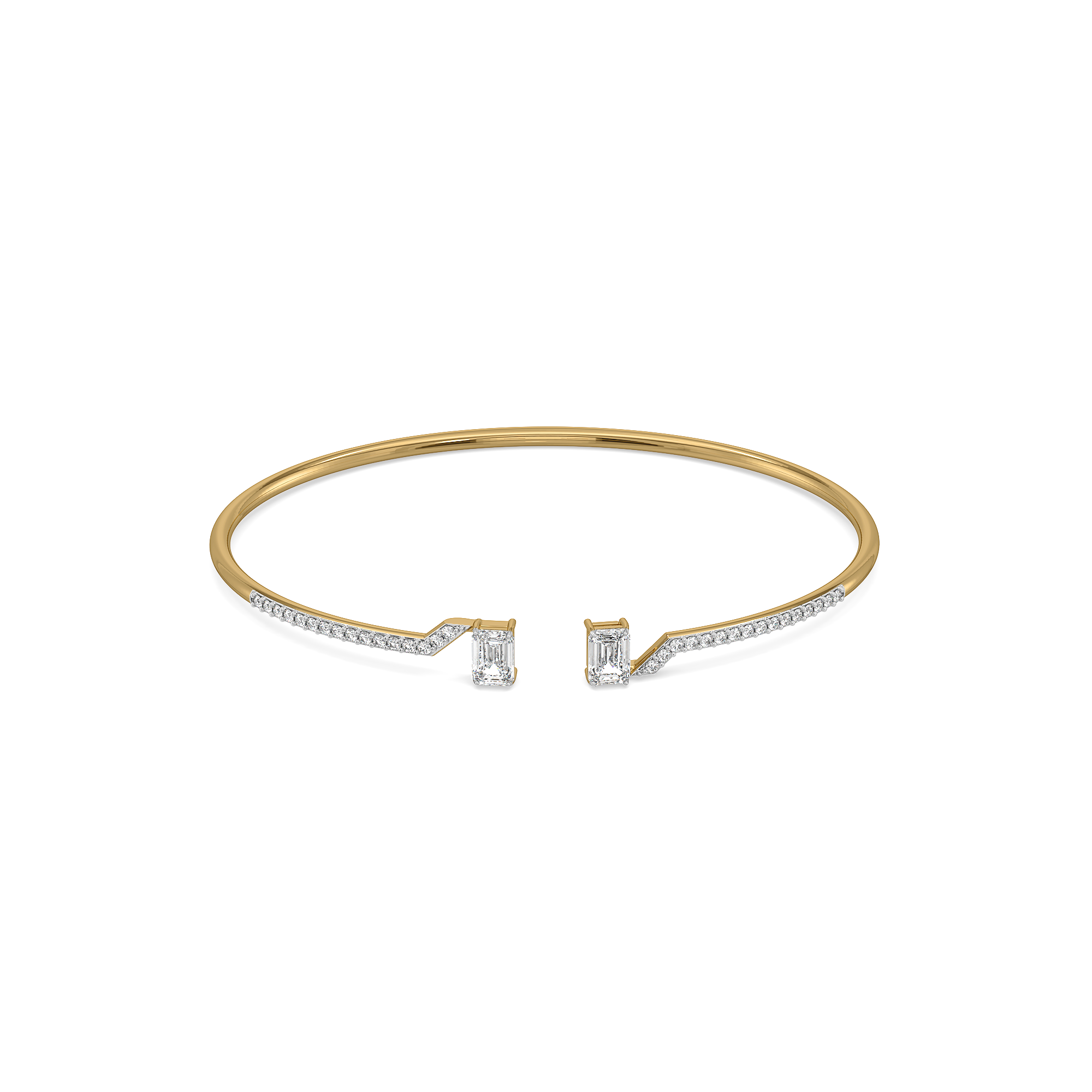 Forever Emerald - Pure Gold Lab Diamond Solitaire Bangle