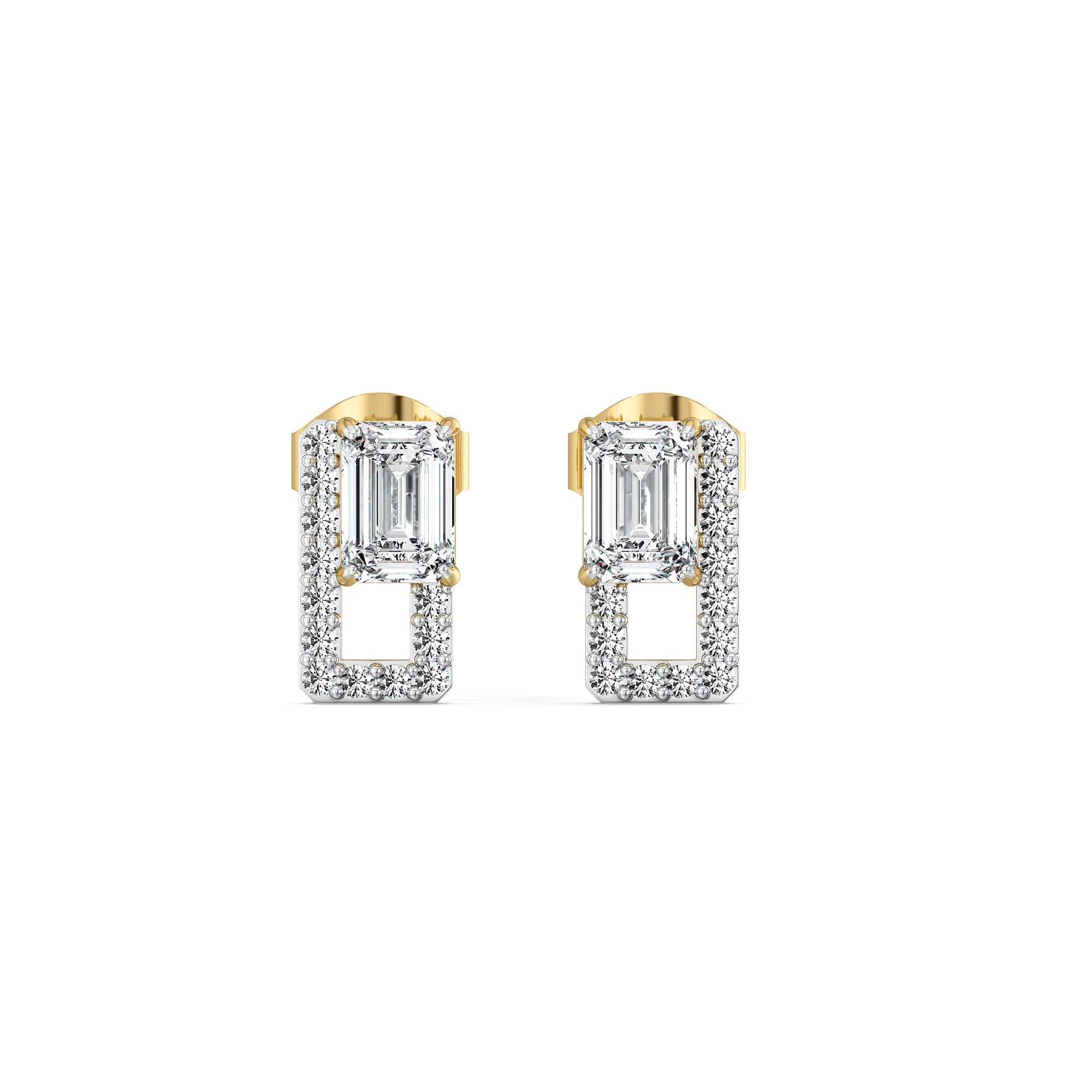 Forever Emerald - Pure Gold Lab Diamond Solitaire Earrings Secondary image