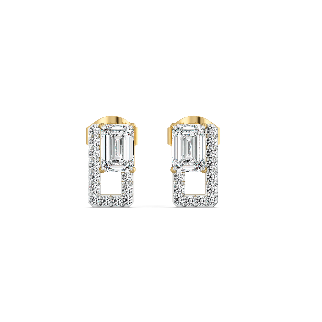Forever Emerald - Pure Gold Lab Diamond Solitaire Earrings