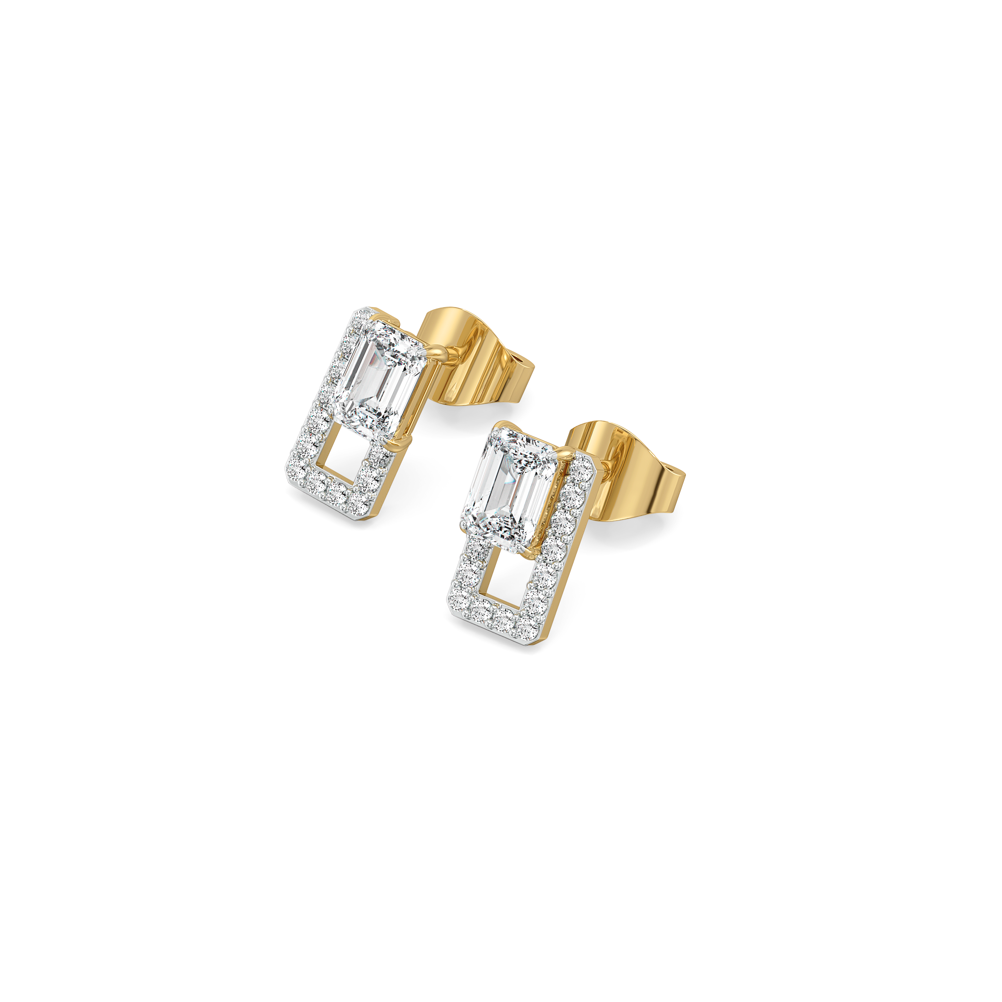 Forever Emerald - Pure Gold Lab Diamond Solitaire Earrings Main image