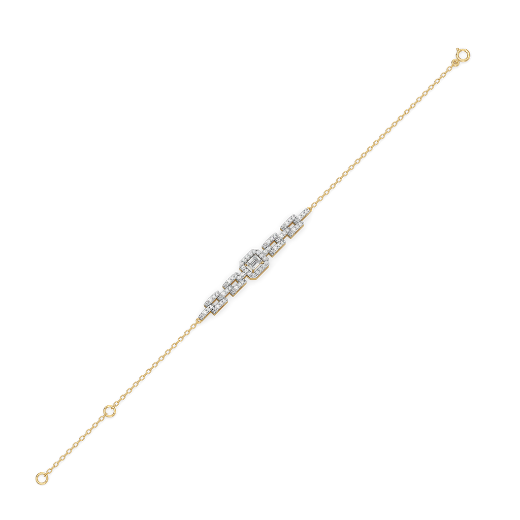 Lady in Emerald - Pure Gold Lab Diamond Solitaire Bracelet