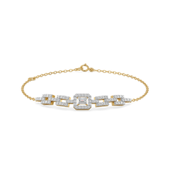Lady in Emerald - Pure Gold Lab Diamond Solitaire Bracelet