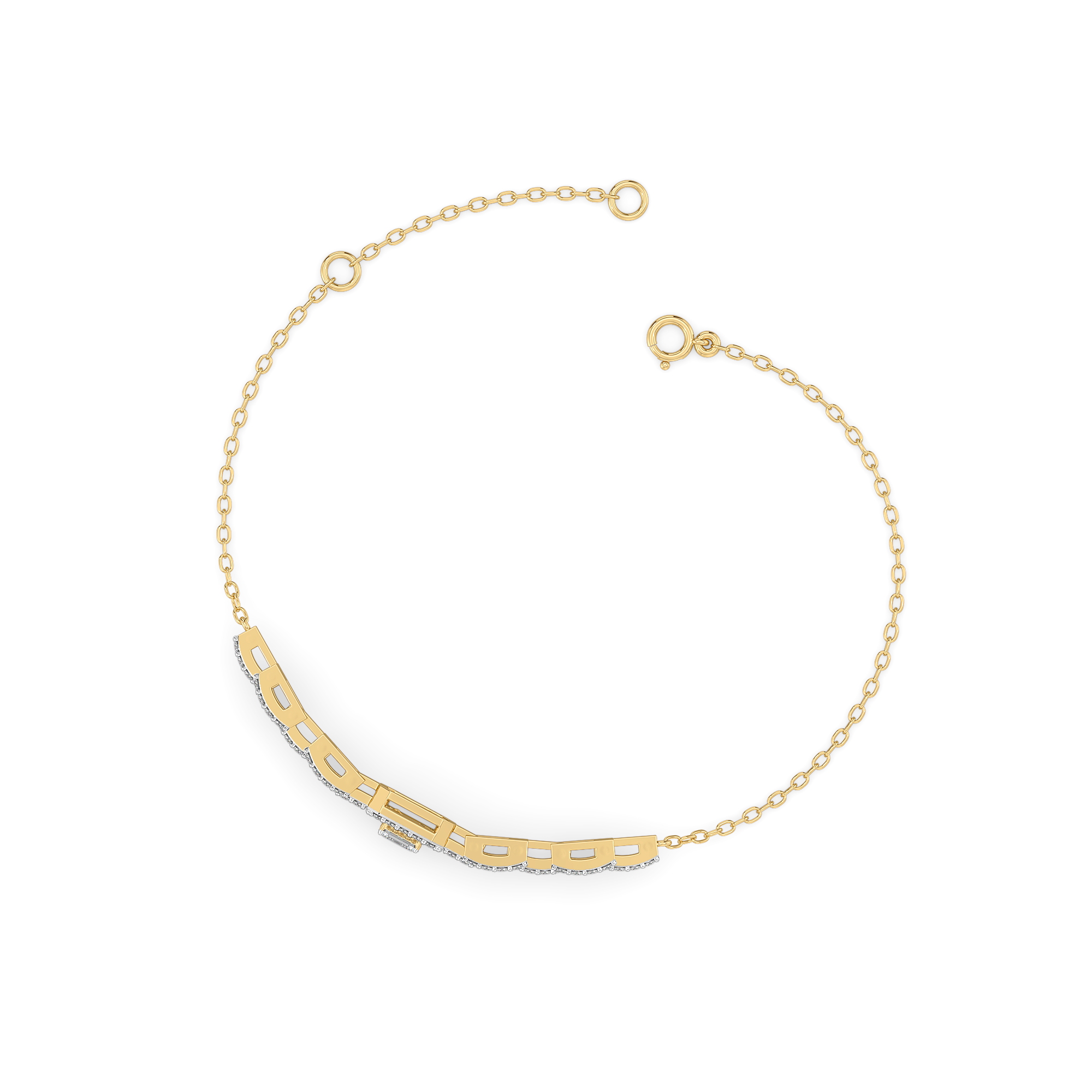 Lady in Emerald - Pure Gold Lab Diamond Solitaire Bracelet