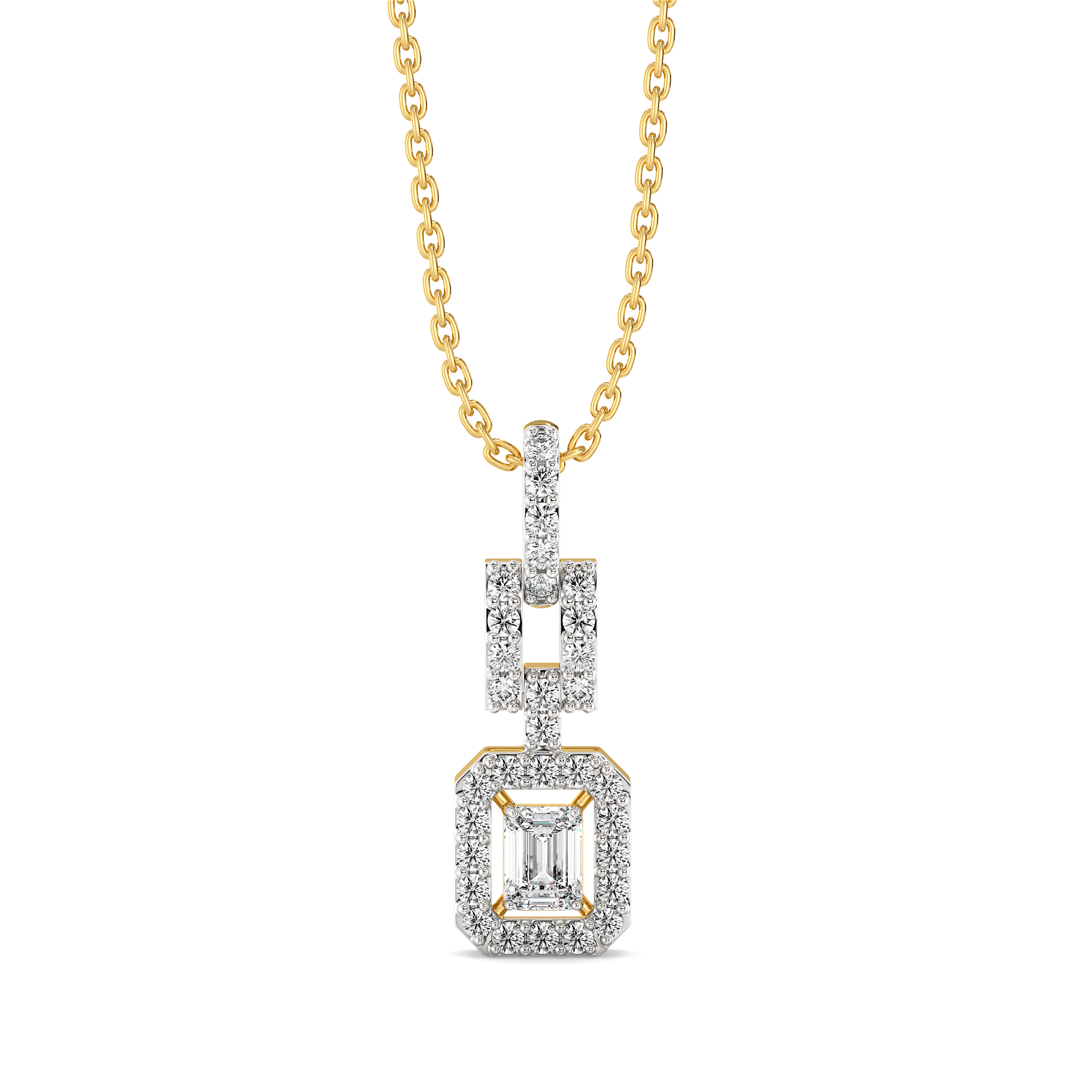 Lady in Emerald - Pure Gold Lab Diamond Solitaire Pendant Main image