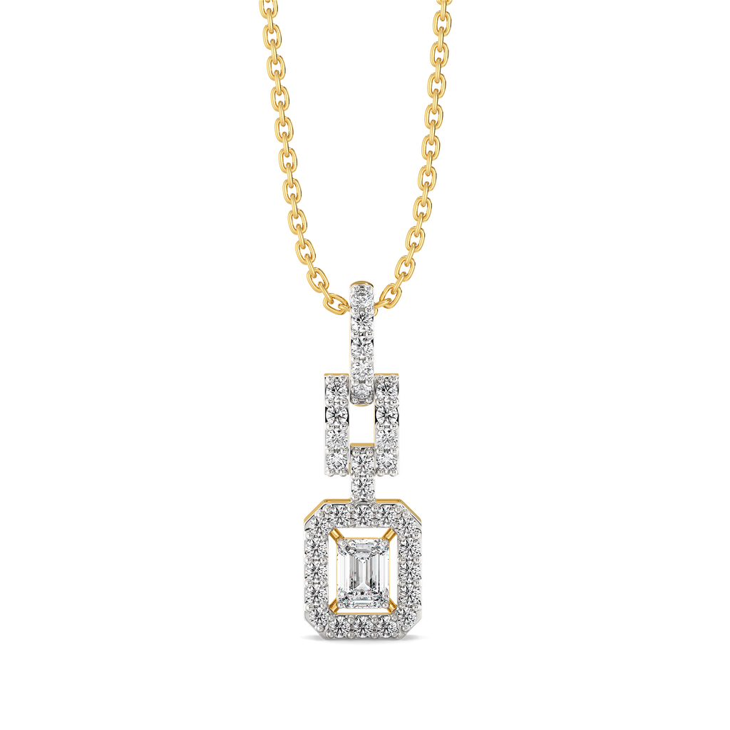 Lady in Emerald - Pure Gold Lab Diamond Solitaire Pendant