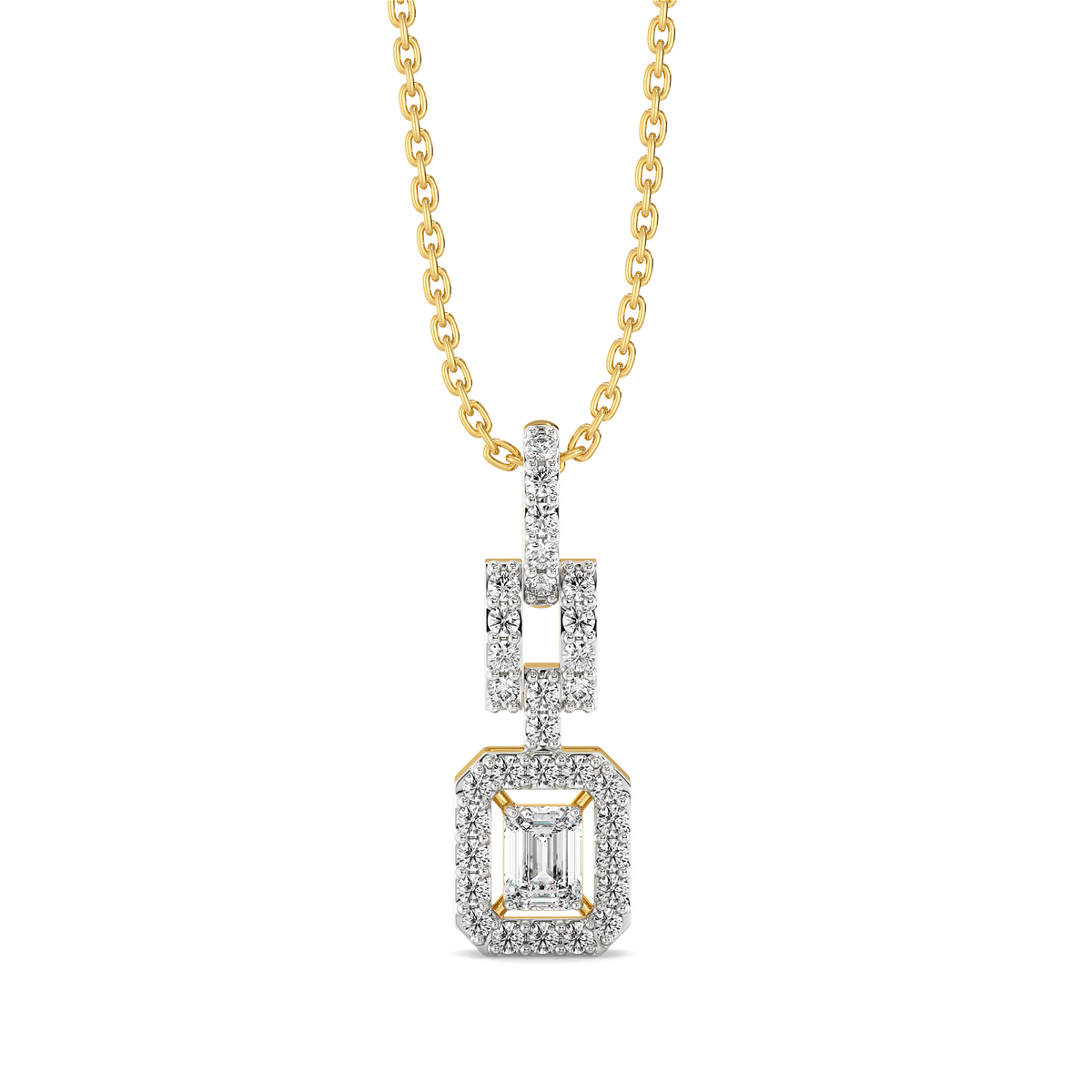 Lady in Emerald - Pure Gold Lab Diamond Solitaire Pendant