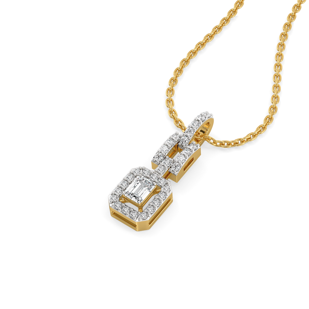 Lady in Emerald - Pure Gold Lab Diamond Solitaire Pendant