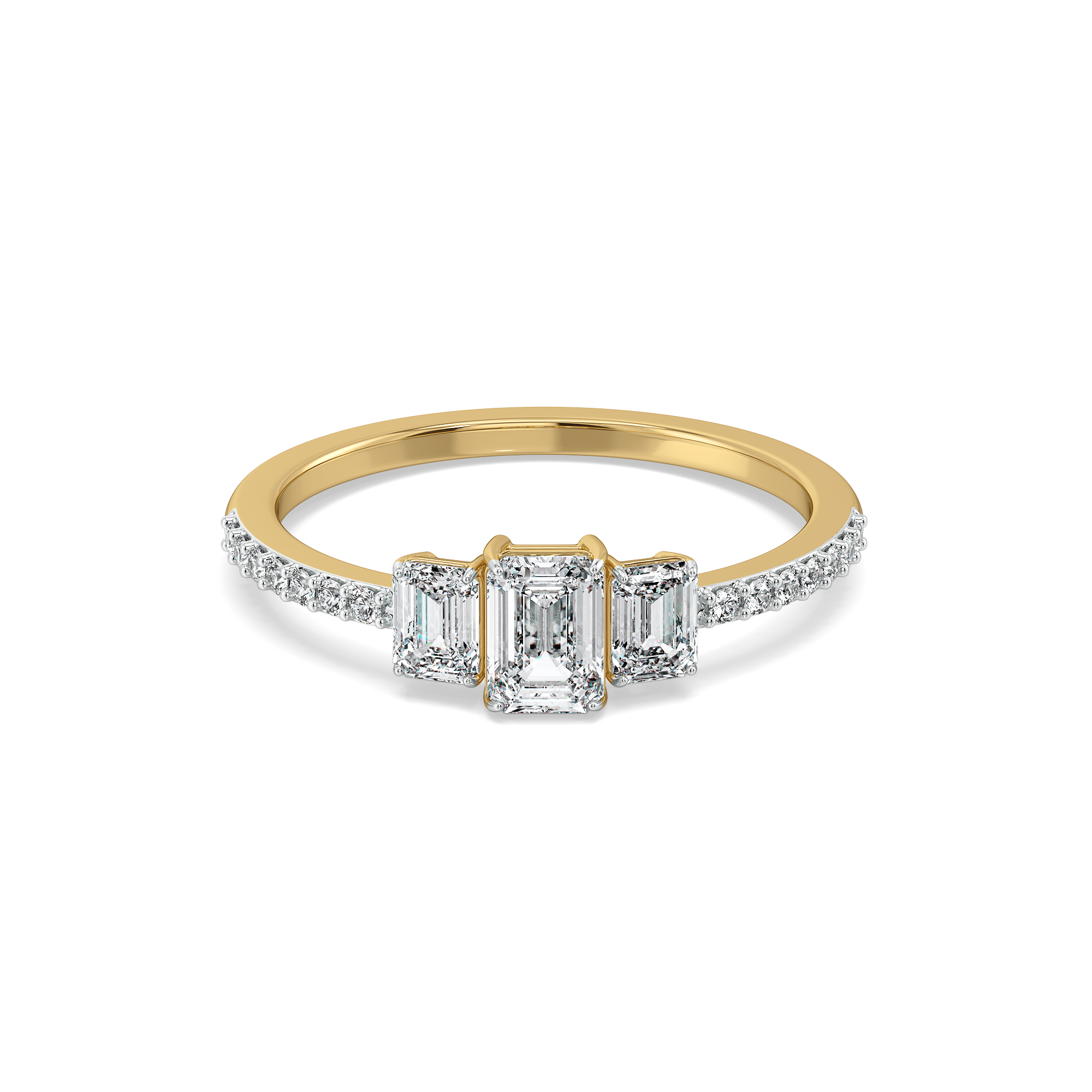 Lady in Emerald - Pure Gold Lab Diamond Solitaire Ring Secondary image