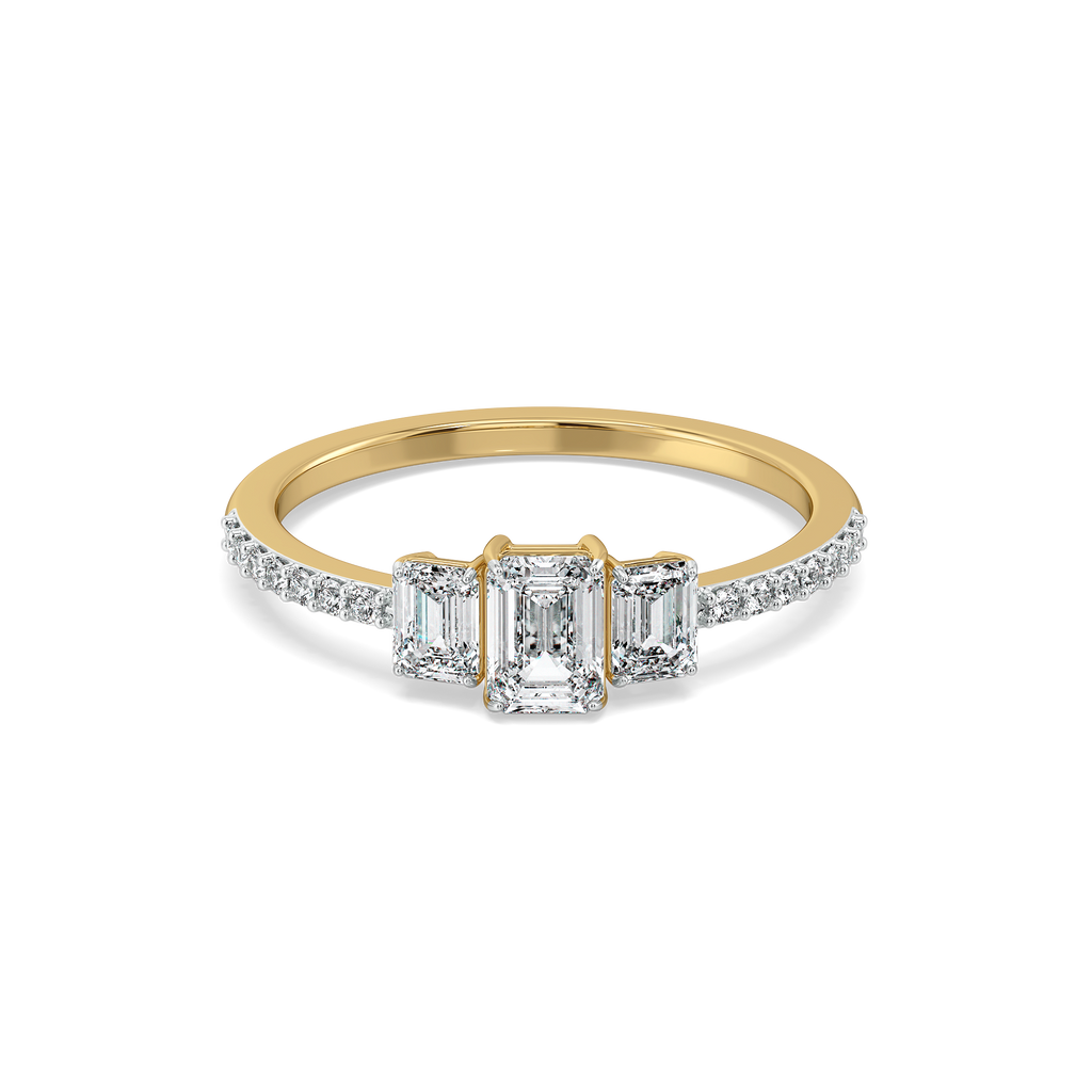 Lady in Emerald - Pure Gold Lab Diamond Solitaire Ring