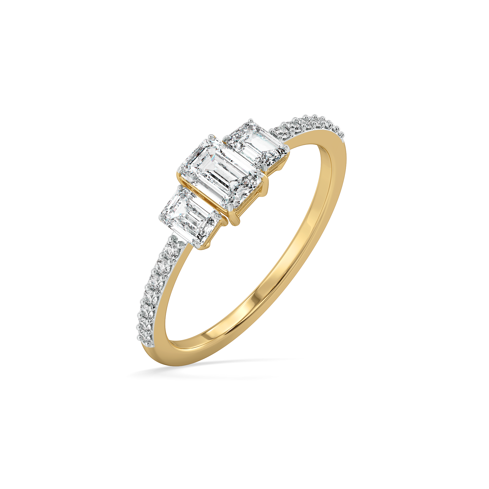 Lady in Emerald - Pure Gold Lab Diamond Solitaire Ring Main image