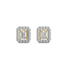 Lady in Emerald - Pure Gold Lab Diamond Solitaire Earrings