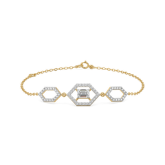 Rhythm of Emerald - Pure Gold Lab Diamond Solitaire Bracelet