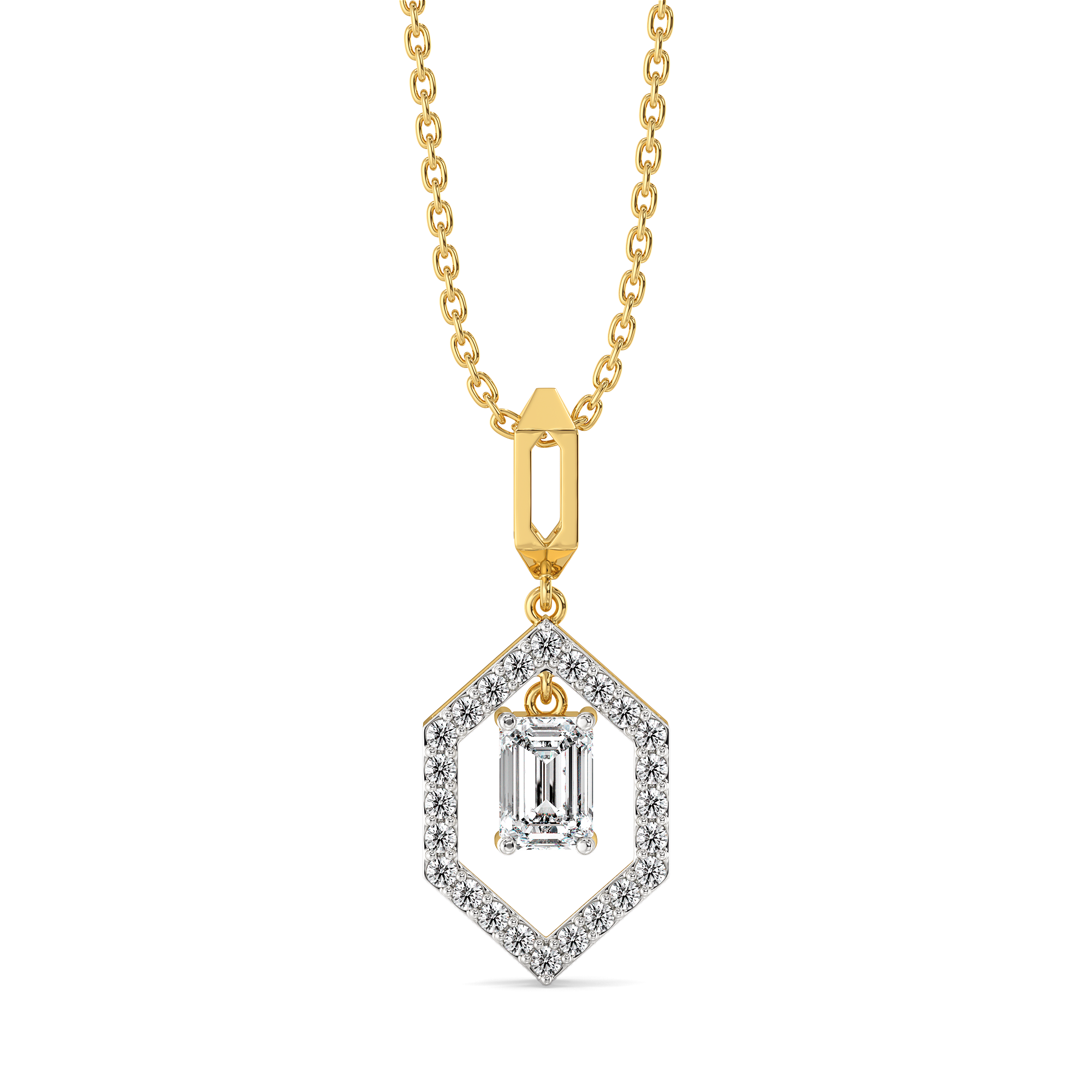 Rhythm of Emerald - Pure Gold Lab Diamond Solitaire Pendant