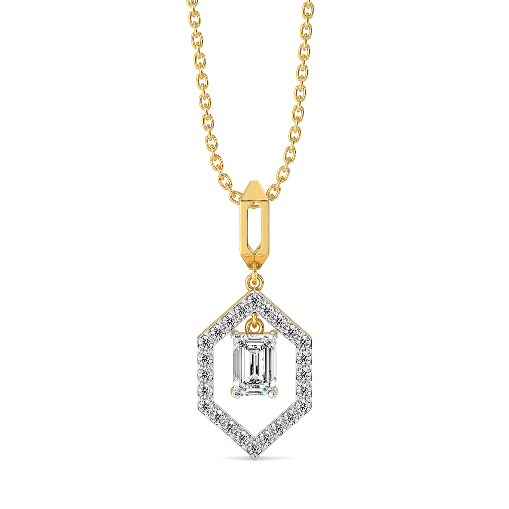 Rhythm of Emerald - Pure Gold Lab Diamond Solitaire Pendant
