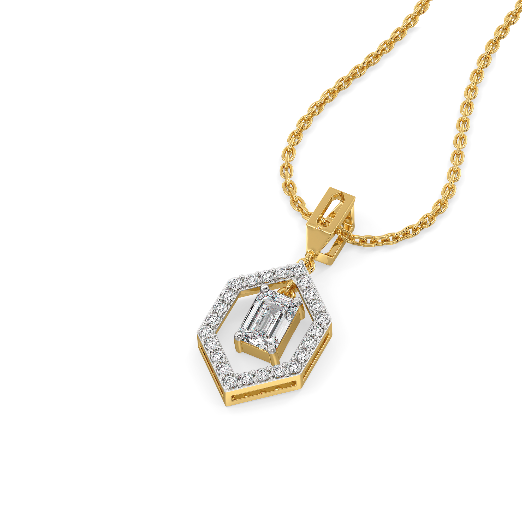 Rhythm of Emerald - Pure Gold Lab Diamond Solitaire Pendant Secondary image