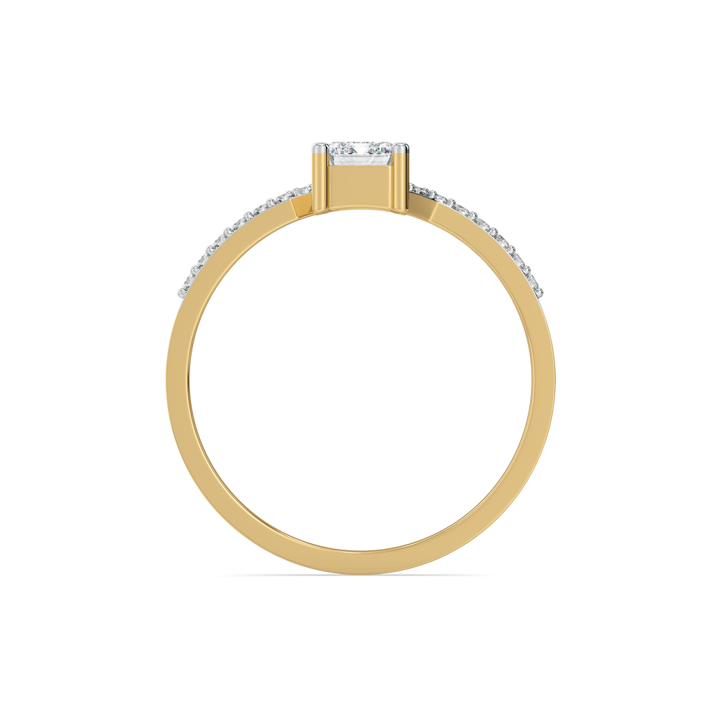Rhythm of Emerald - Pure Gold Lab Diamond Solitaire Ring