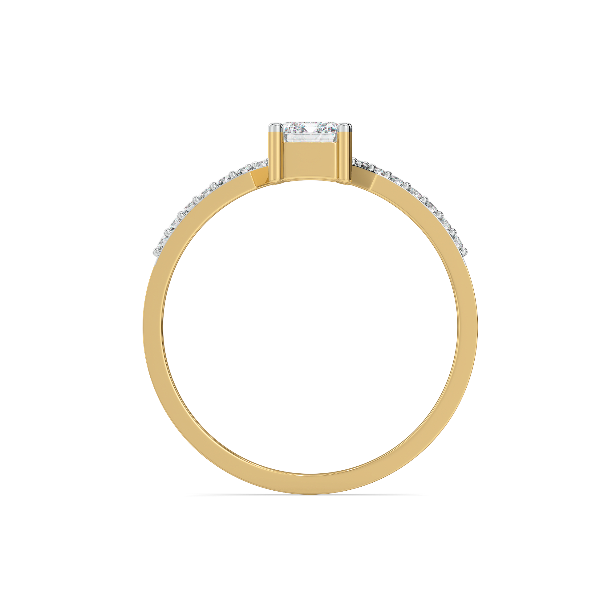 Rhythm of Emerald - Pure Gold Lab Diamond Solitaire Ring