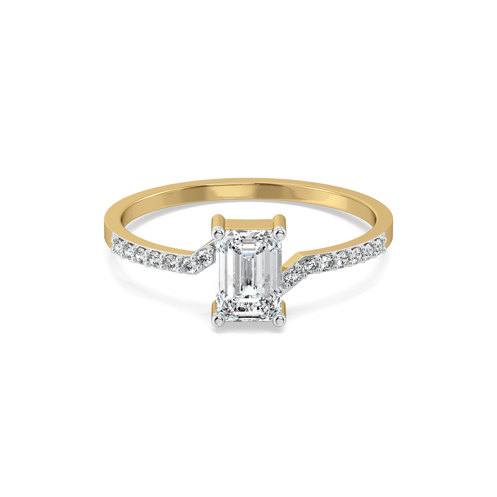 Rhythm of Emerald - Pure Gold Lab Diamond Solitaire Ring