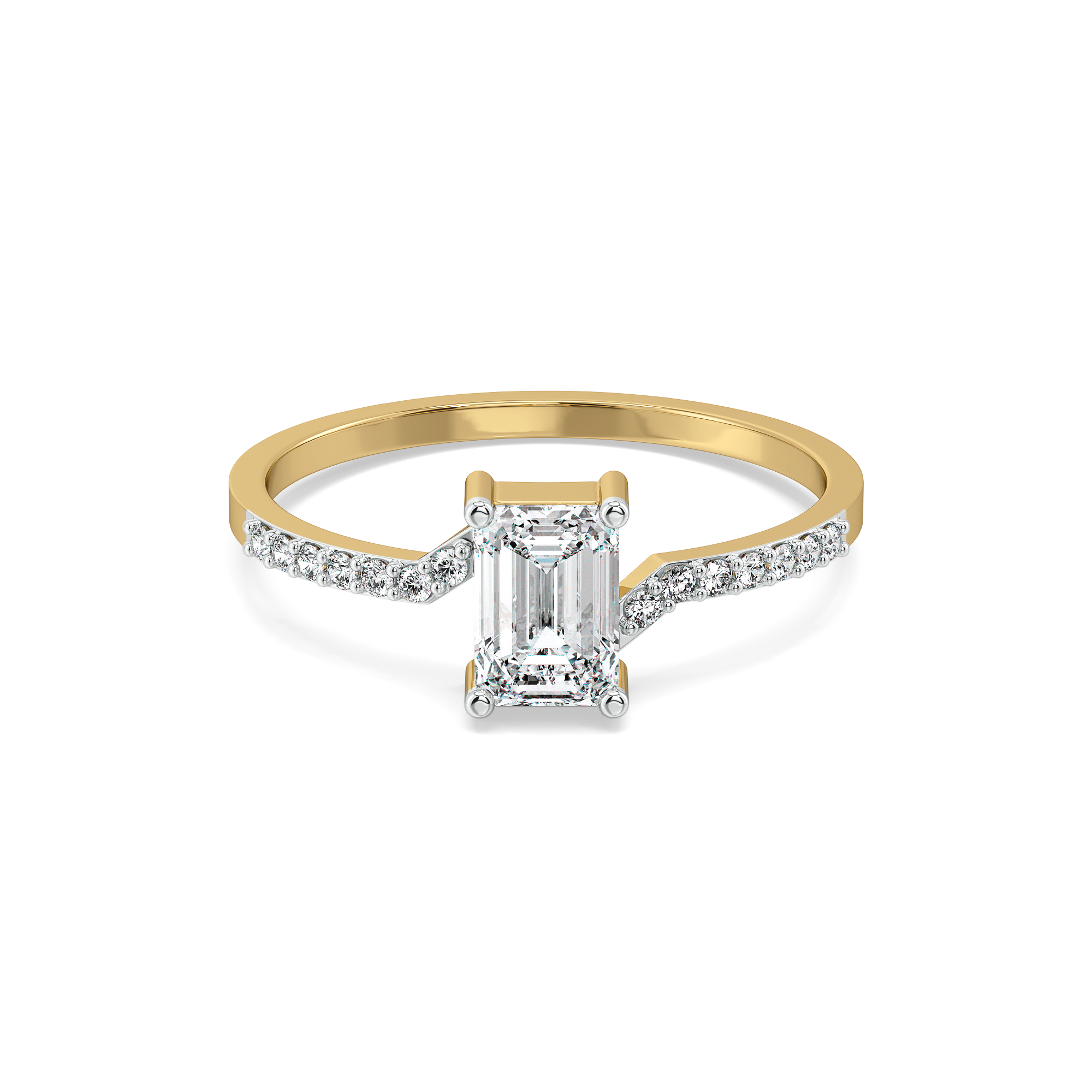 Rhythm of Emerald - Pure Gold Lab Diamond Solitaire Ring