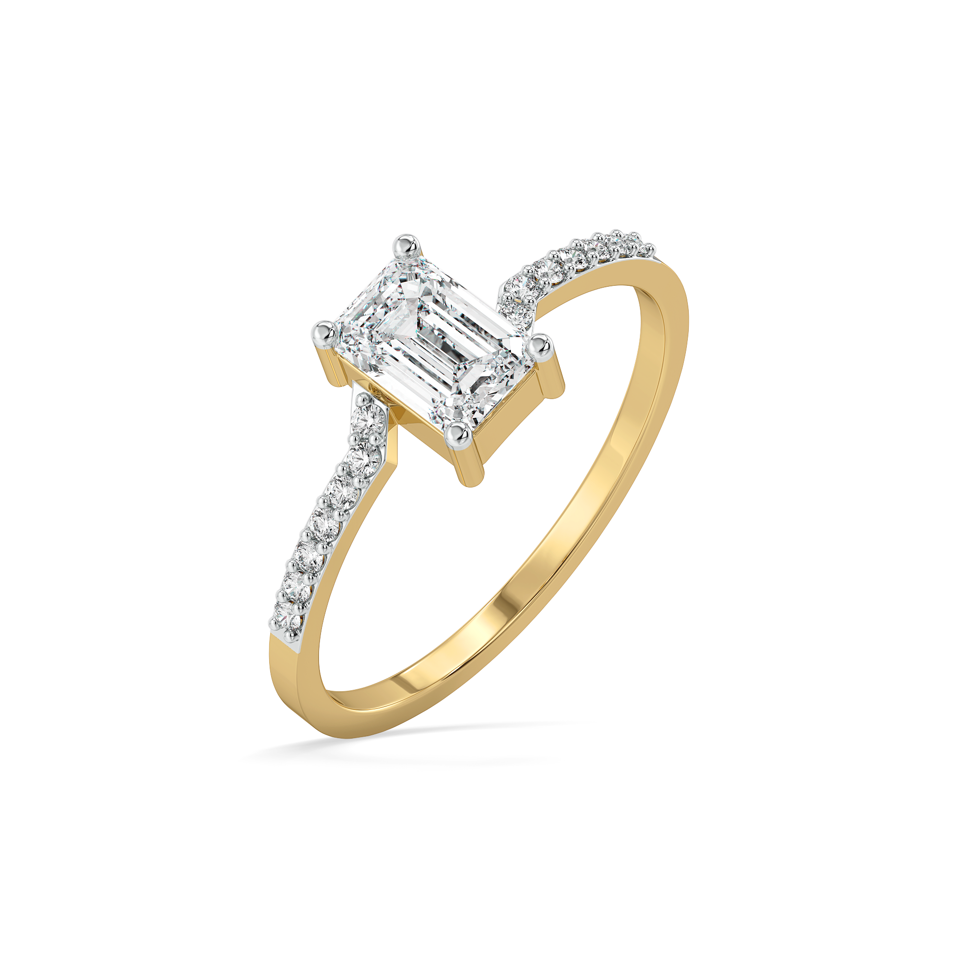 Rhythm of Emerald - Pure Gold Lab Diamond Solitaire Ring Main image