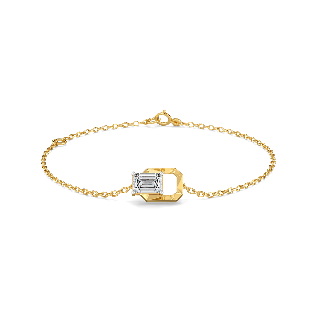 Striking Emerald - Pure Gold Lab Diamond Solitaire Bracelet