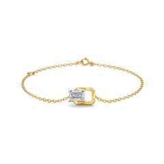 Striking Emerald - Pure Gold Lab Diamond Solitaire Bracelet