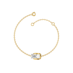 Striking Emerald - Pure Gold Lab Diamond Solitaire Bracelet