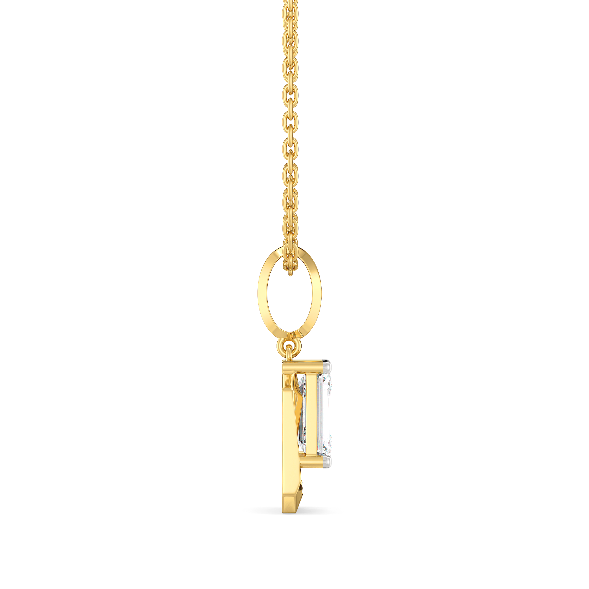 Striking Emerald - Pure Gold Lab Diamond Solitaire Pendant