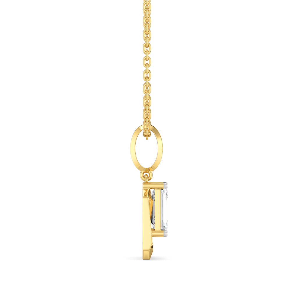 Striking Emerald - Pure Gold Lab Diamond Solitaire Pendant