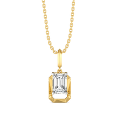 Striking Emerald - Pure Gold Lab Diamond Solitaire Pendant