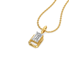 Striking Emerald - Pure Gold Lab Diamond Solitaire Pendant