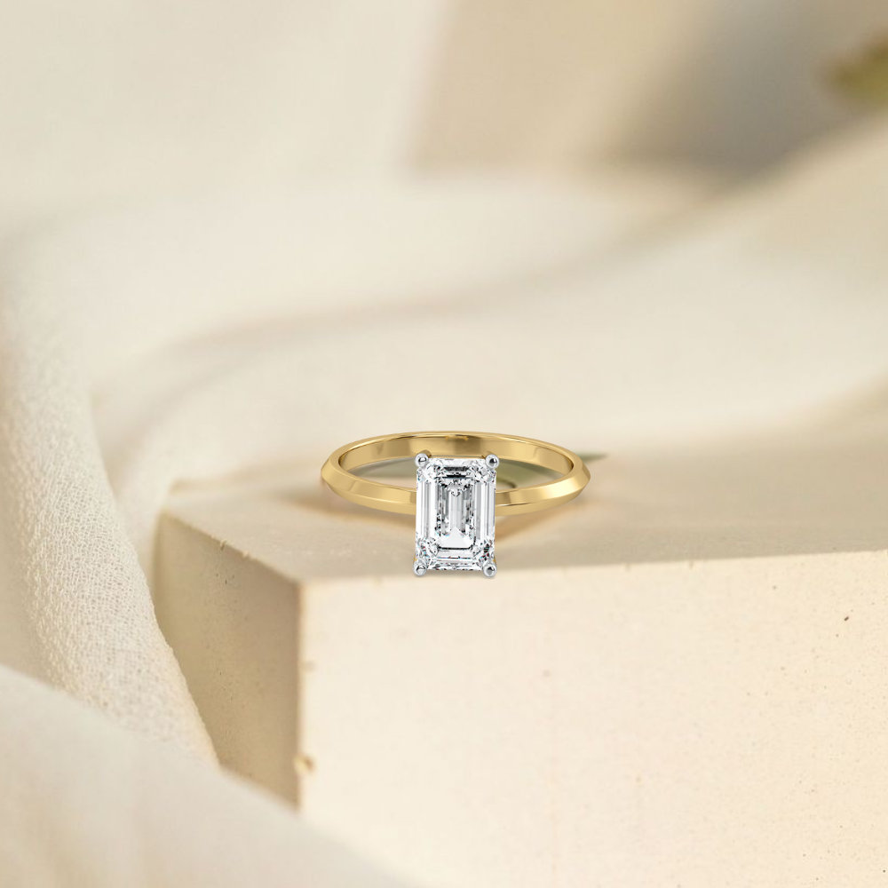 Striking Emerald - Pure Gold Lab Diamond Solitaire Ring Secondary image