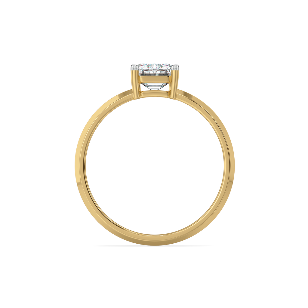 Striking Emerald - Pure Gold Lab Diamond Solitaire Ring