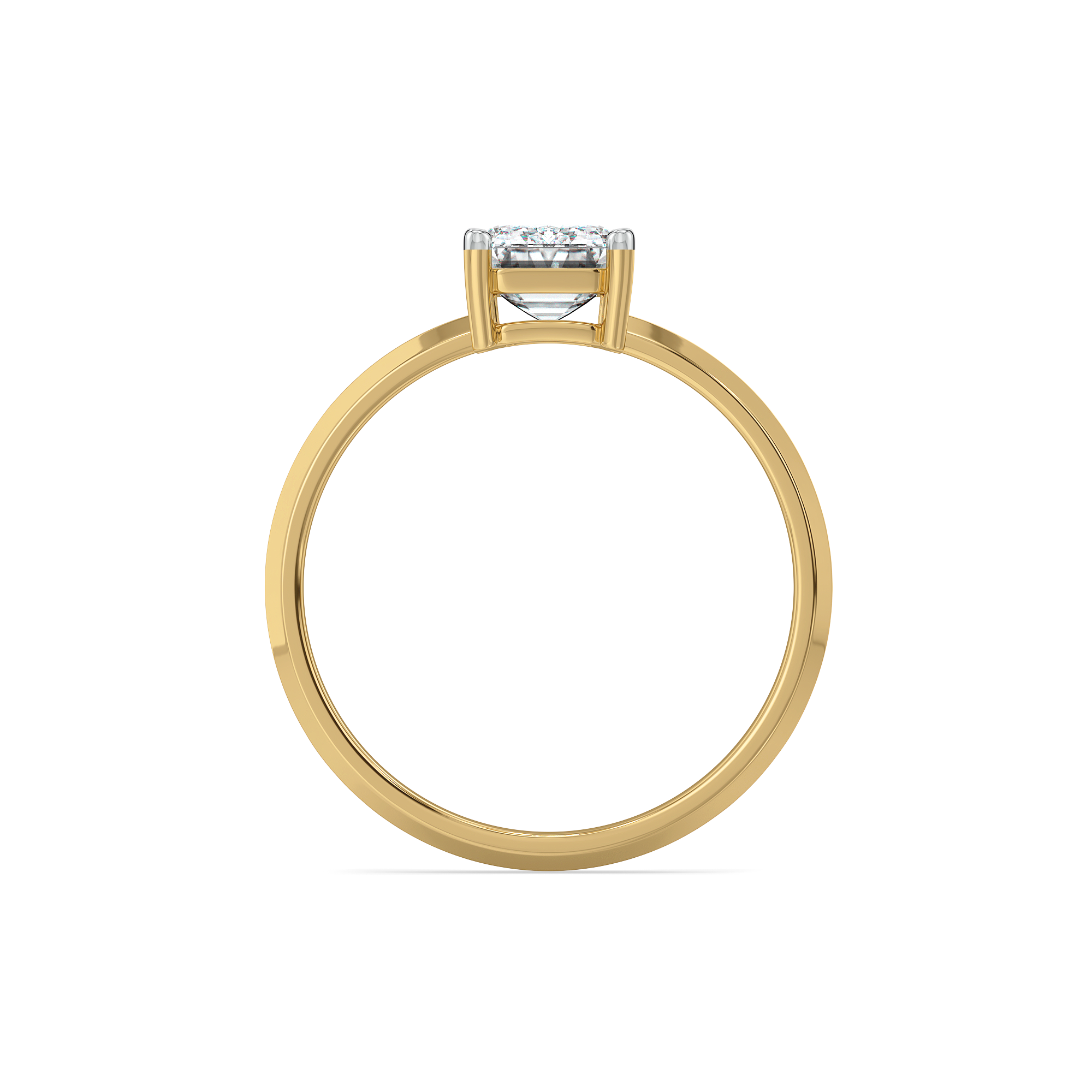 Striking Emerald - Pure Gold Lab Diamond Solitaire Ring