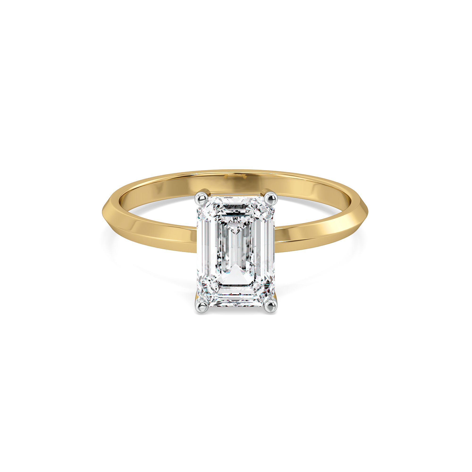 Striking Emerald - Pure Gold Lab Diamond Solitaire Ring