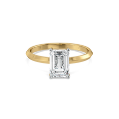 Striking Emerald - Pure Gold Lab Diamond Solitaire Ring
