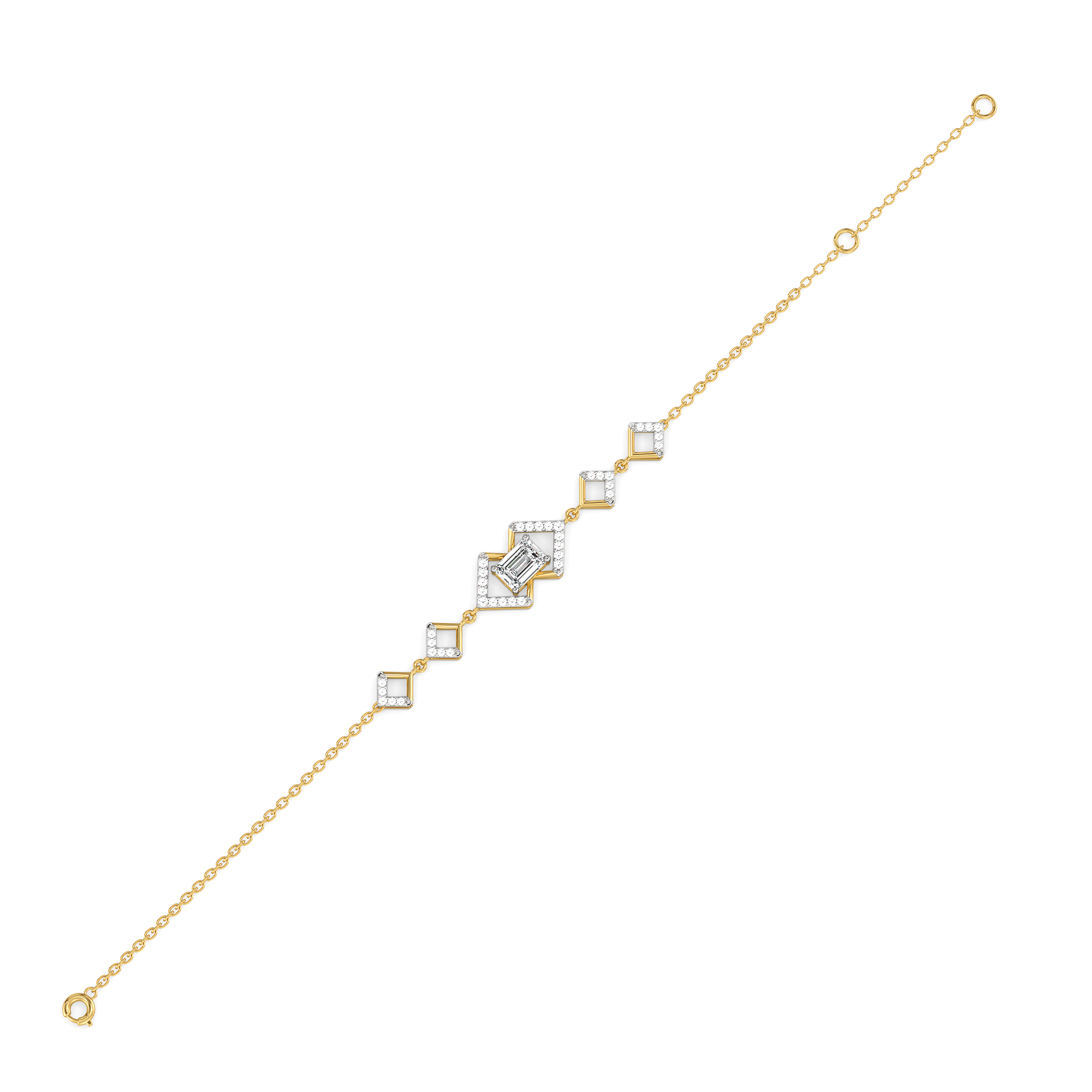 Emerald Edge - Pure Gold Lab Diamond Solitaire Bracelet
