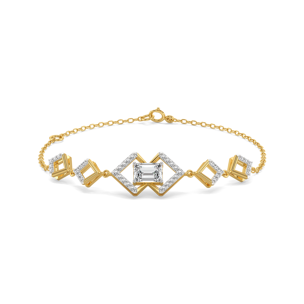 Emerald Edge - Pure Gold Lab Diamond Solitaire Bracelet