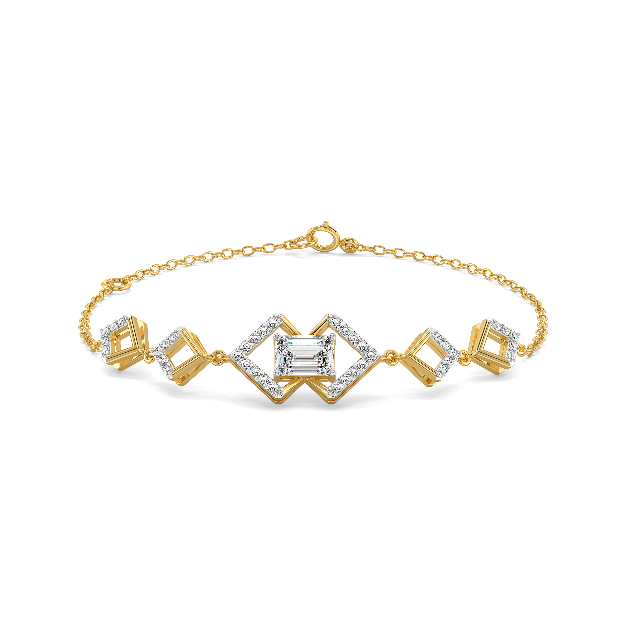 Emerald Edge - Pure Gold Lab Diamond Solitaire Bracelet