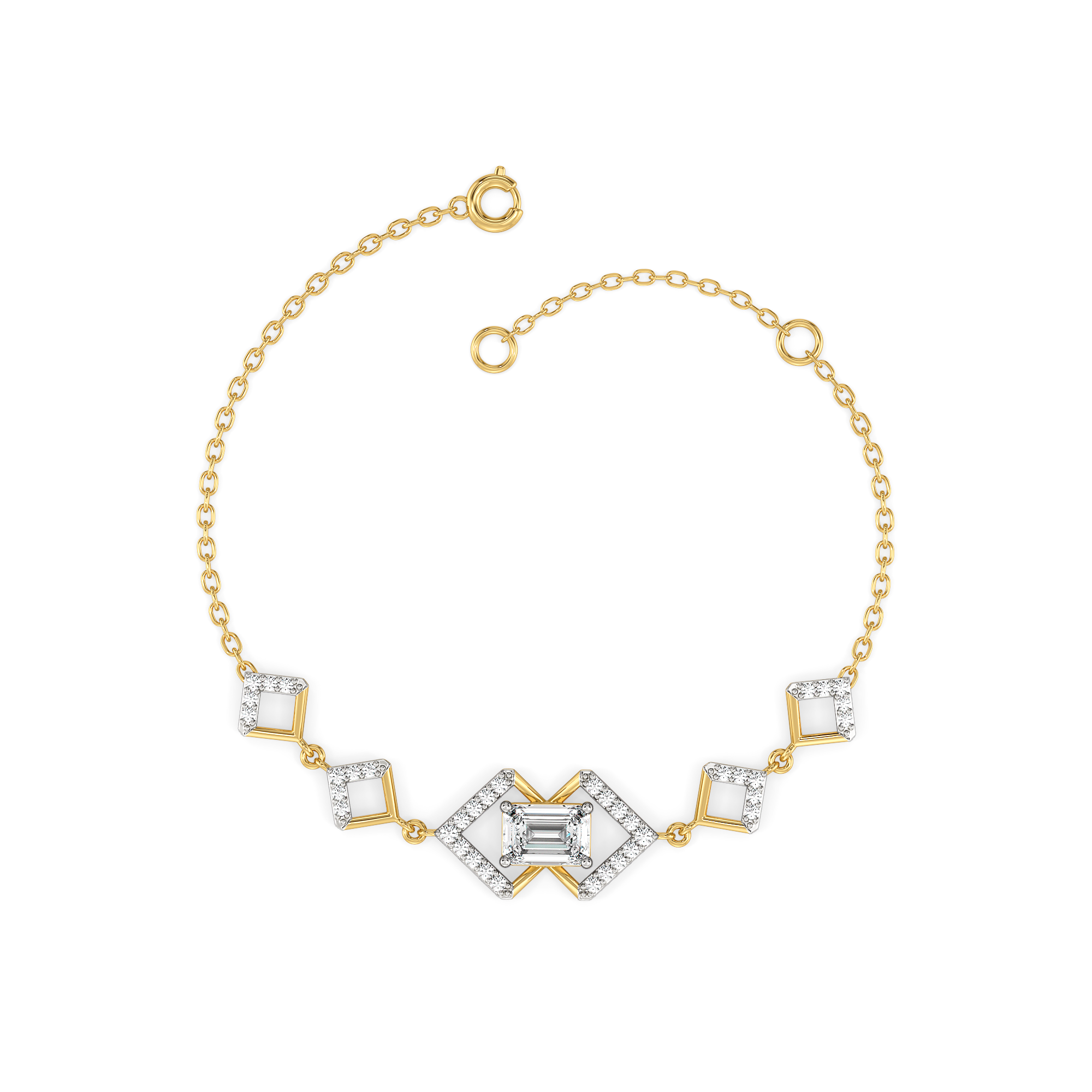 Emerald Edge - Pure Gold Lab Diamond Solitaire Bracelet