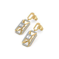 Emerald Edge Drops - Pure Gold Lab Diamond Solitaire Earrings
