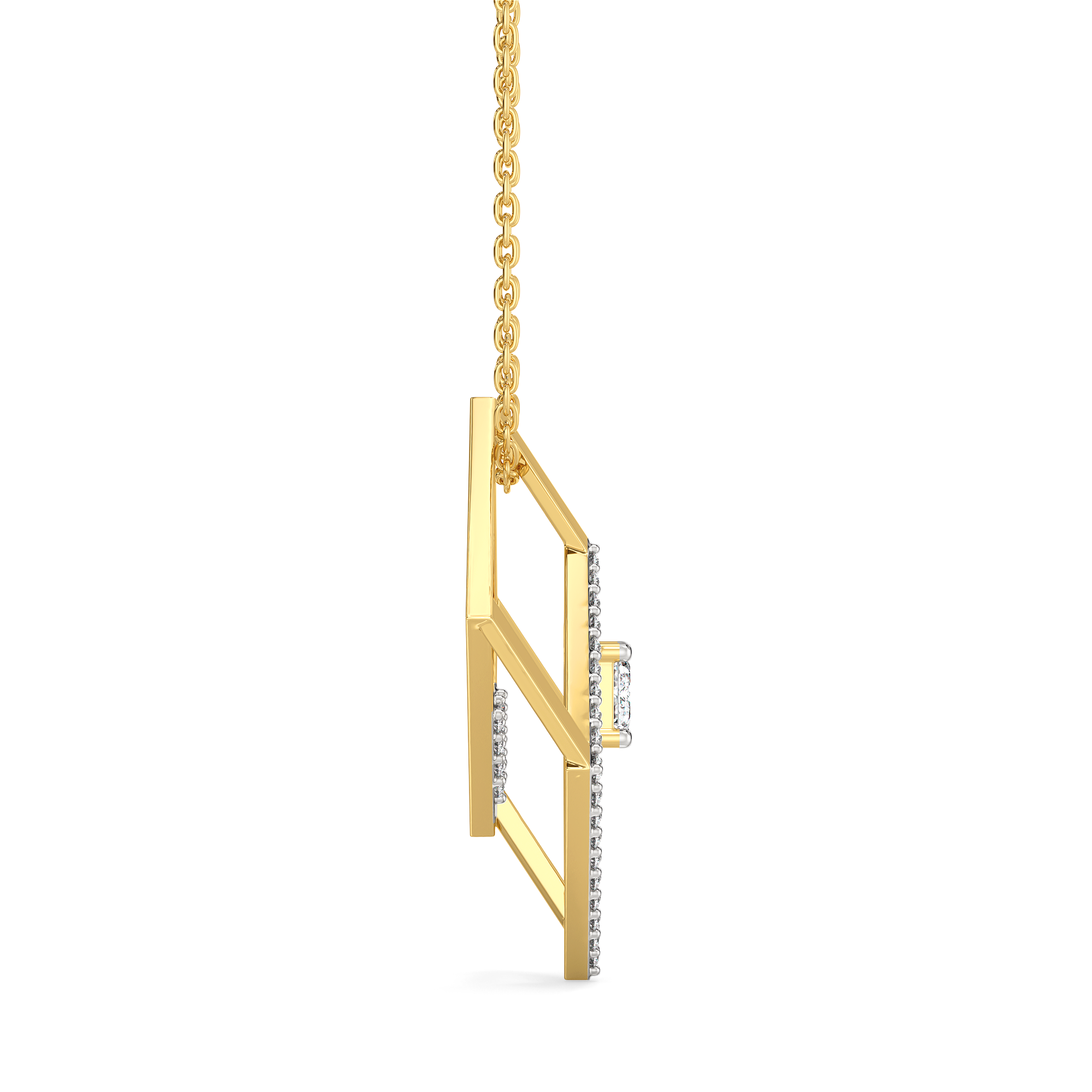 Emerald Edge - Pure Gold Lab Diamond Solitaire Pendant