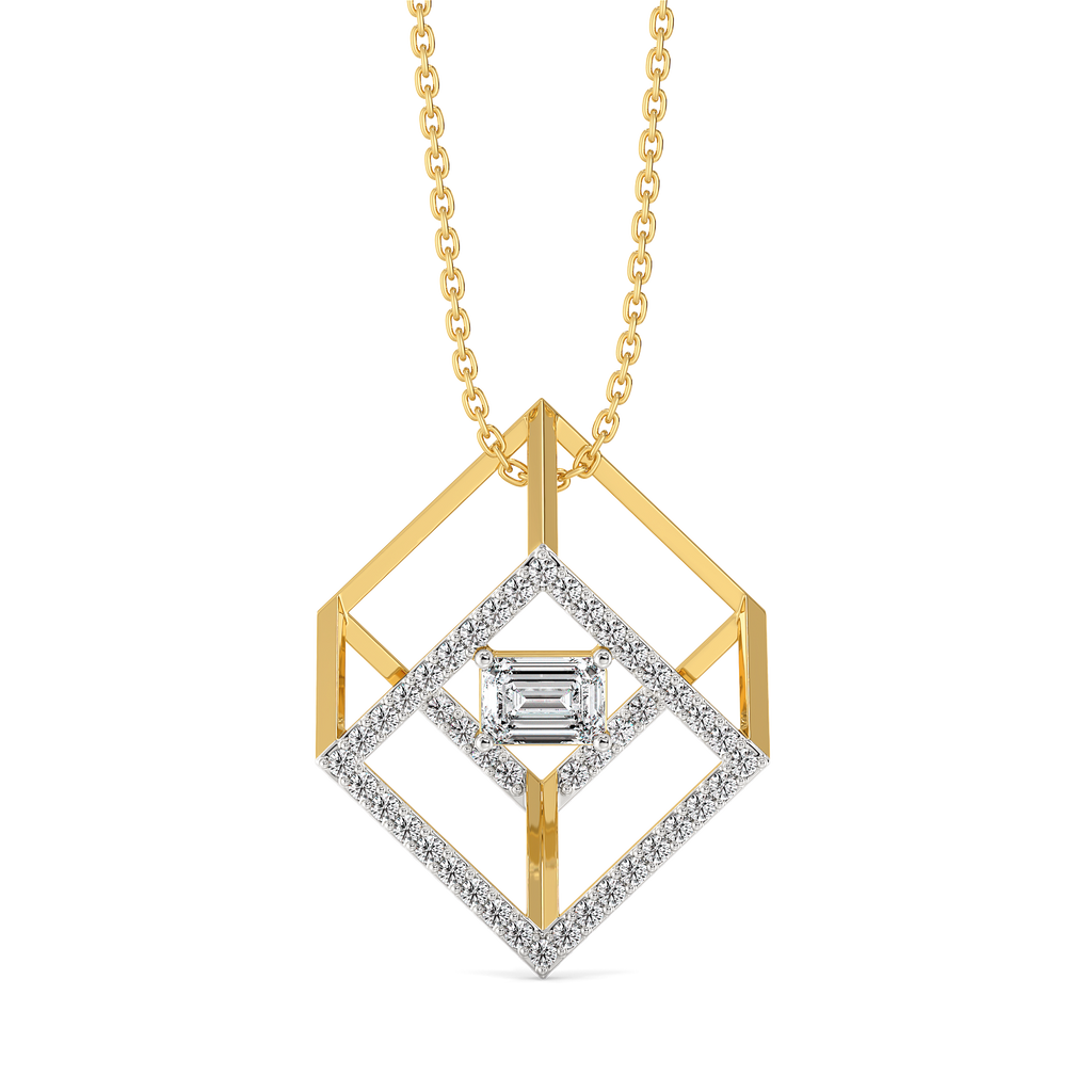 Emerald Edge - Pure Gold Lab Diamond Solitaire Pendant