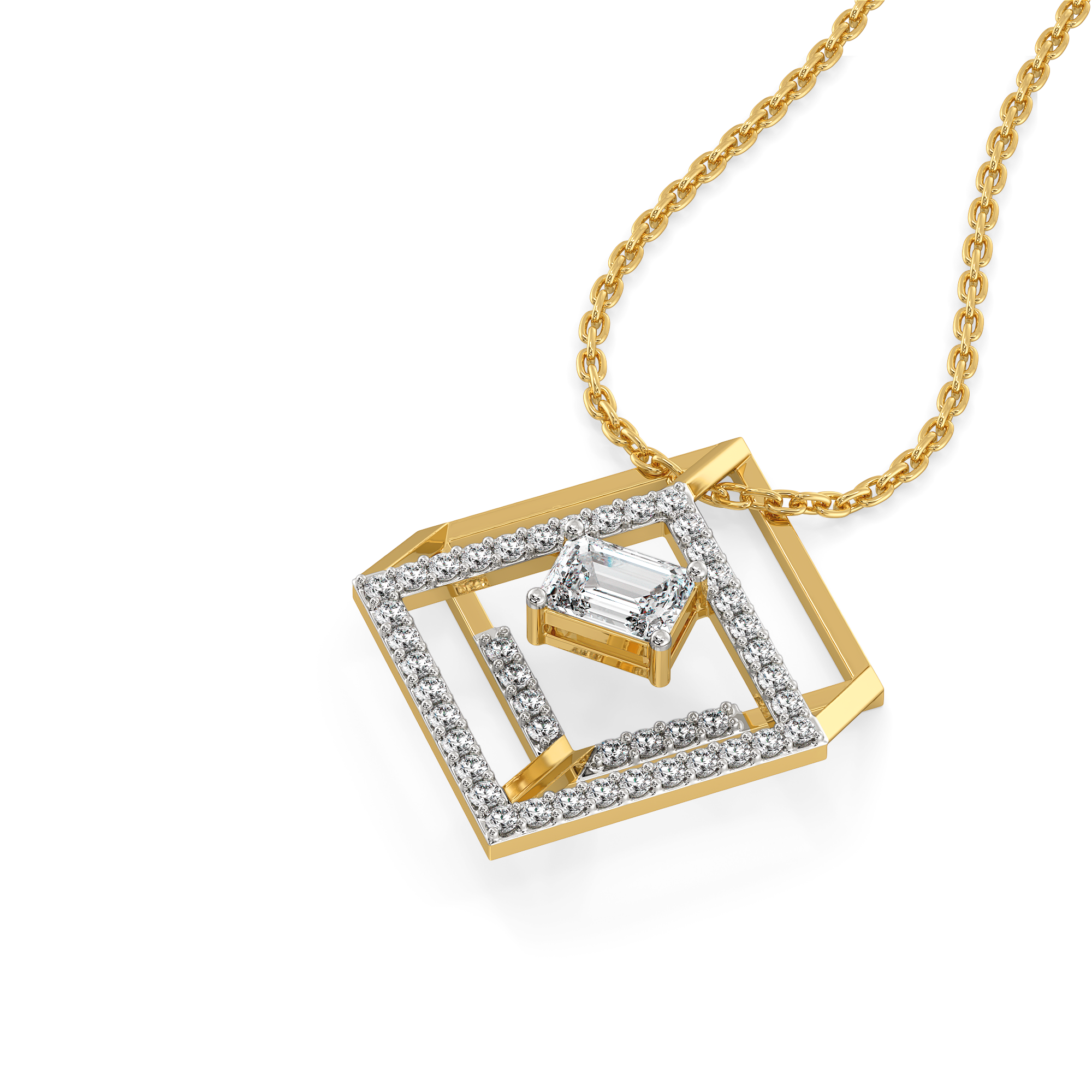 Emerald Edge - Pure Gold Lab Diamond Solitaire Pendant