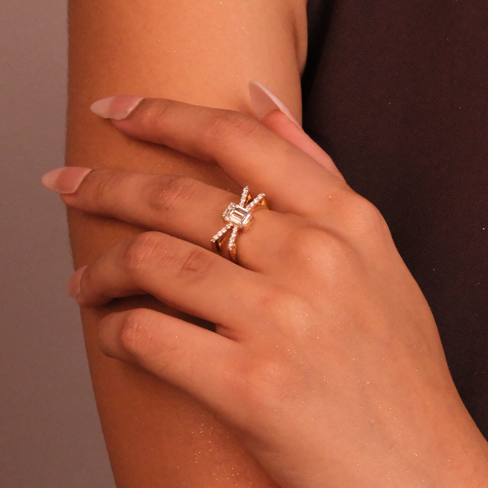 Emerald Edge - Pure Gold Lab Diamond Solitaire Ring Main image