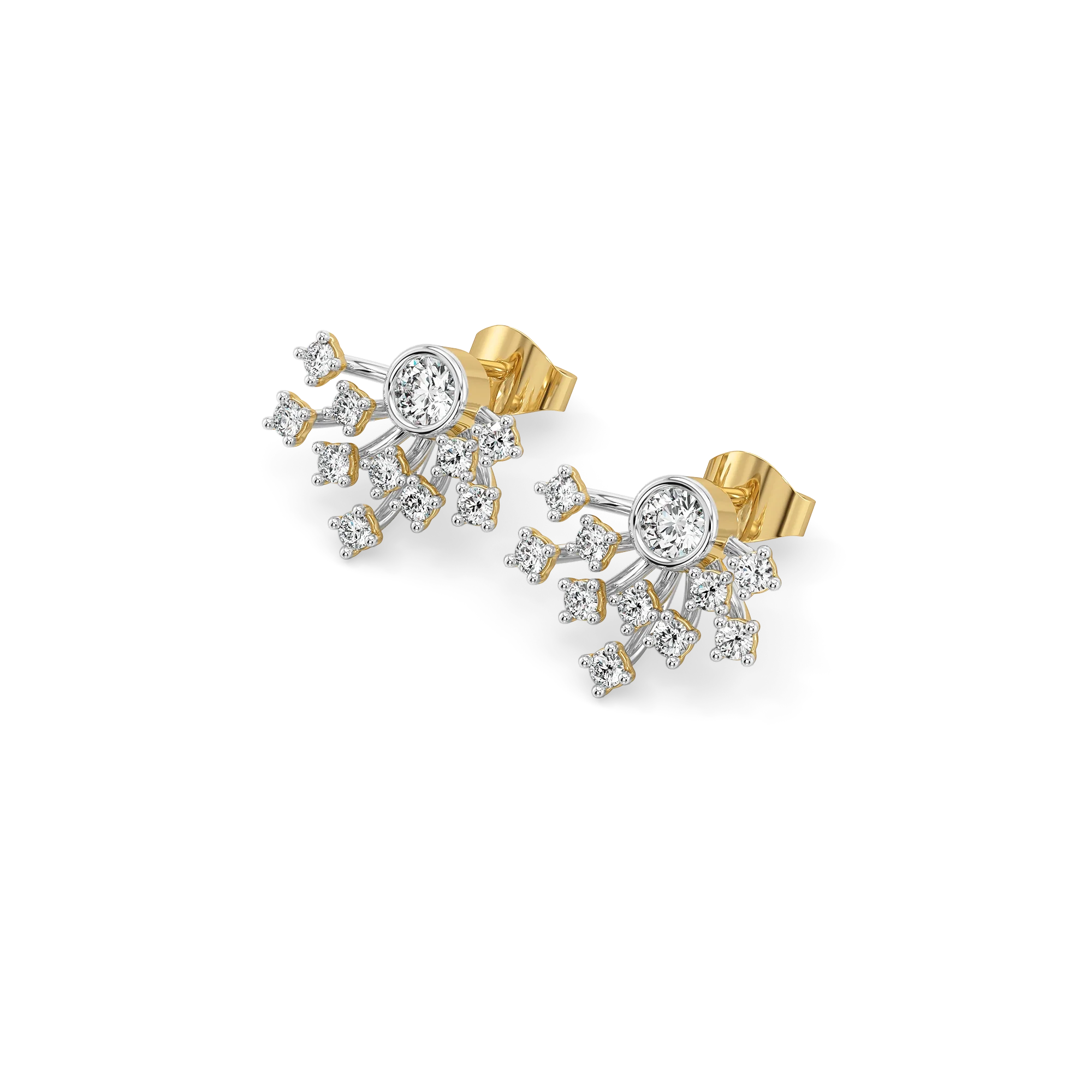 Nightfall Ignite - Pure Gold Lab Diamond Stud Earrings Secondary image