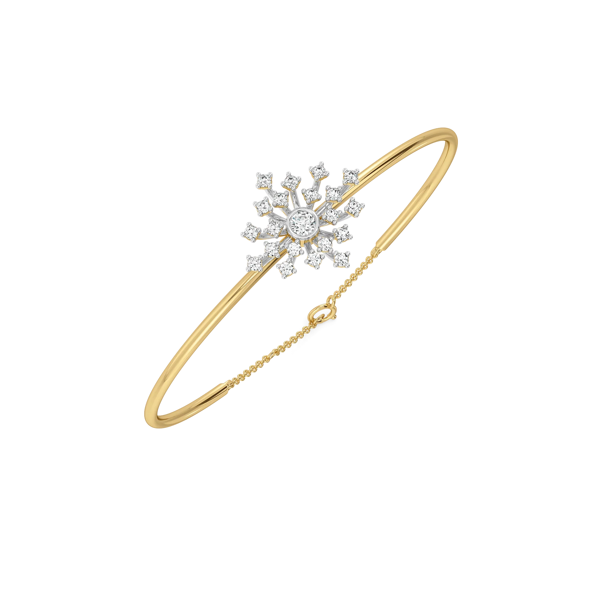 Aurora Strike - Pure Gold Lab Diamond Bangle Main image