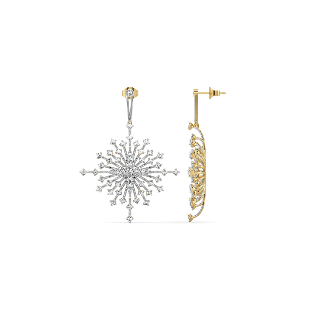 Afterlight Bloom - Pure Gold Lab Diamond Drop Earrings