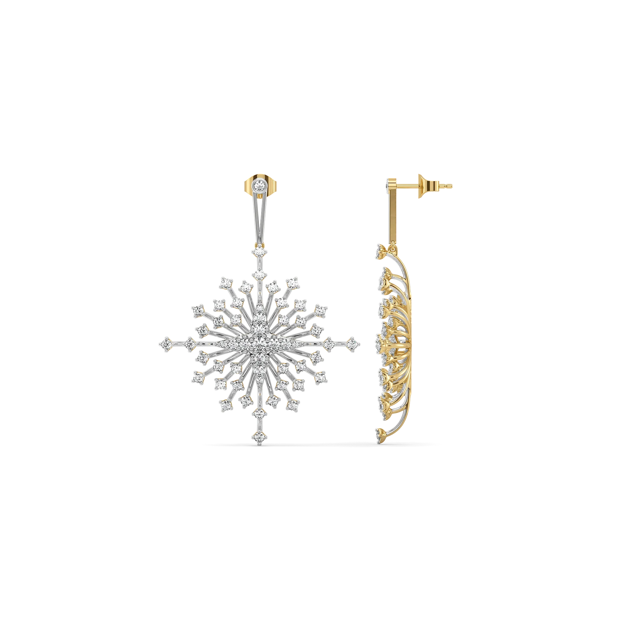 Afterlight Bloom - Pure Gold Lab Diamond Drop Earrings